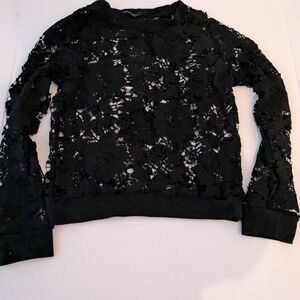 Topshop black lace top